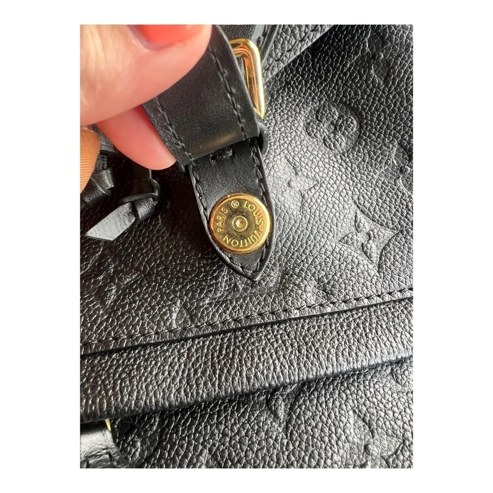 Louis Vuitton Montsouris Monogram Empreinte Embossed Leather Backpack Black
